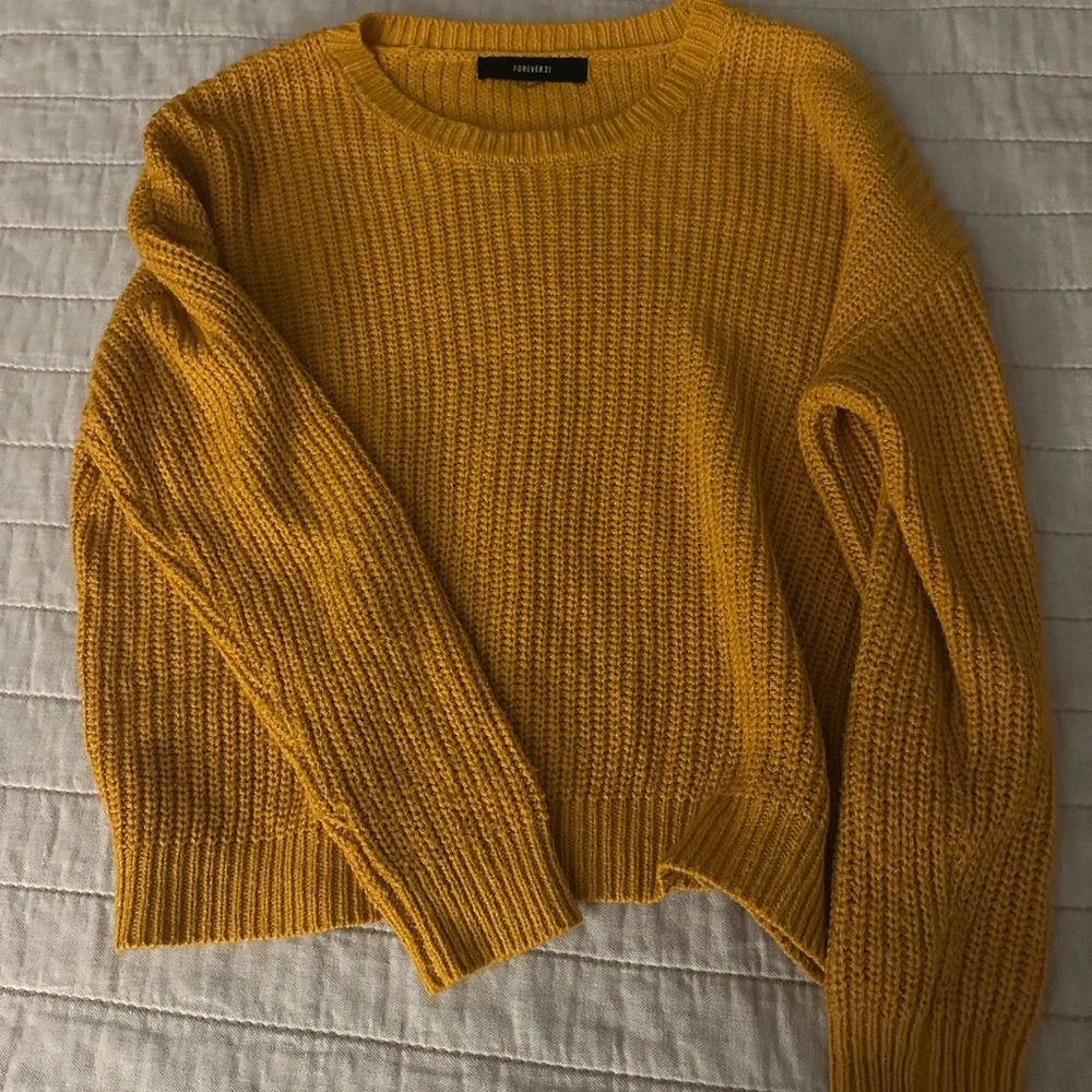 Forever 21 Golden Yellow Knit Pullover